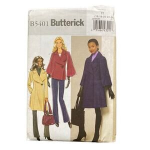 BUTTERICK PATTERN B5401 Coat Size 16-24 NEW UNCUT